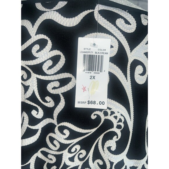 Sami & Jo Women’s NWT Contemporary Black & Creme Plus Midi Sized Dress 2X - Picture 4 of 8